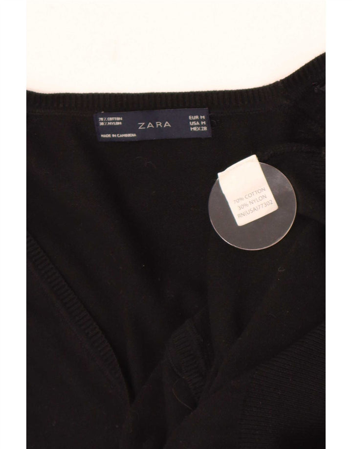 Pulover cardigan pentru femei Zara UK 12 bumbac mediu negru