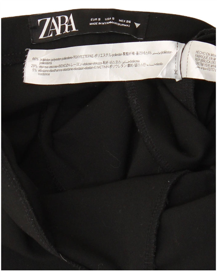 Pantaloni casual subțiri pentru femei ZARA Mici W26 L27 Poliester negru