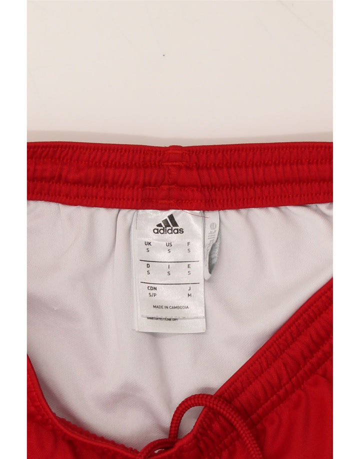 ADIDAS Womens Climalite Sport Shorts UK 8 Small  Red Polyester Vintage Adidas and Second-Hand Adidas from Messina Hembry 