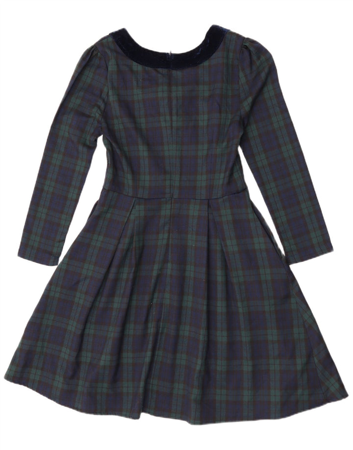 Rochie A-Line pentru femei Joanie, cu mâneci lungi, UK 8, poliester cu carouri verzi mici