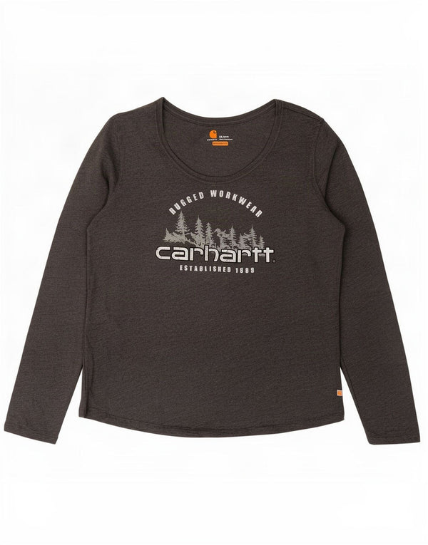 Carhartt pentru fete, cu îmbrăcăminte relaxată, top cu mânecă lungă, 15-16 ani, XL, gri