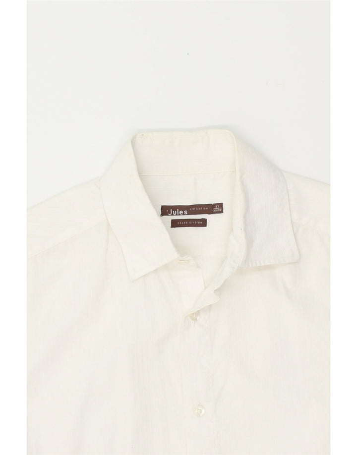 JULES Mens Short Sleeve Shirt Size 39 40 Medium White Cotton Vintage Jules and Second-Hand Jules from Messina Hembry 