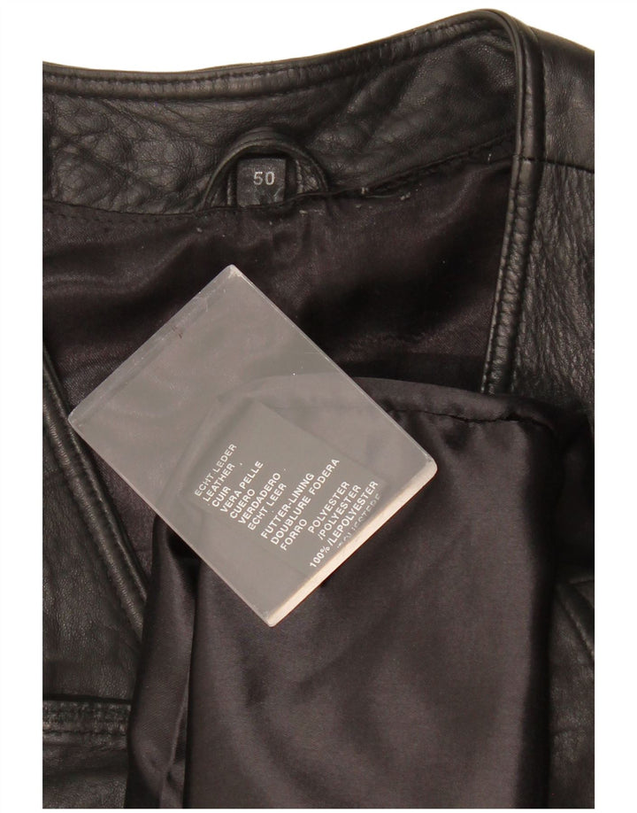 Vestă din piele pentru bărbați VINTAGE IT 50 Medium Black