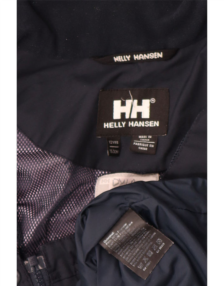 Jachetă de ploaie cu glugă Helly Hansen pentru băieți, 11-12 ani, poliester bleumarin