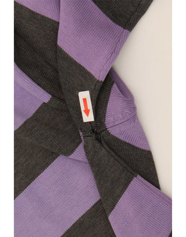 Jack & Jones Pulover cu decolteu în V pentru bărbați, în dungi violet mediu