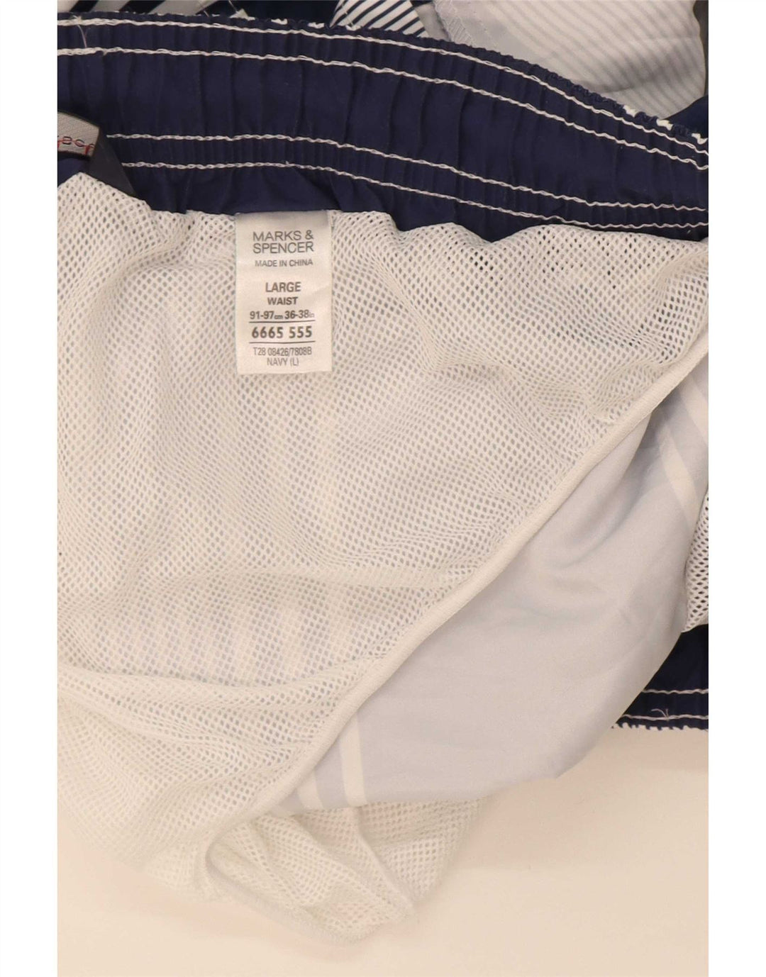 Marks & Spencer Pantaloni scurți de înot pentru bărbați, mari, bleumarin, poliester cu dungi