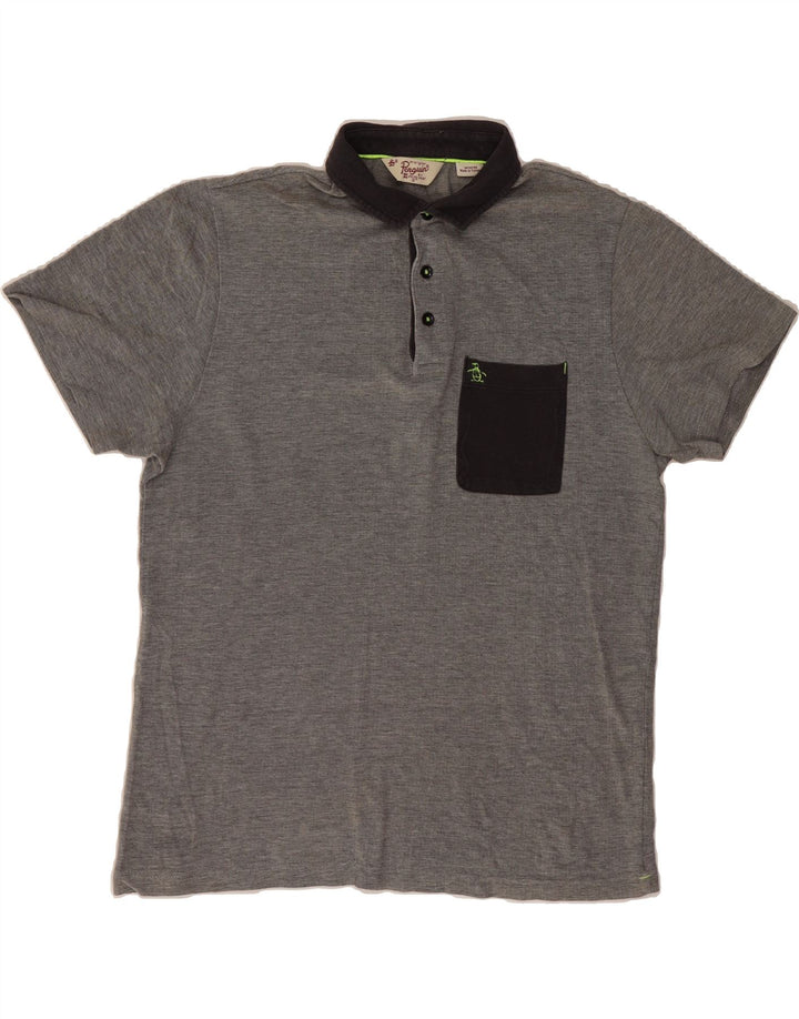 PENGUIN Mens Polo Shirt Medium Grey Vintage Penguin and Second-Hand Penguin from Messina Hembry 