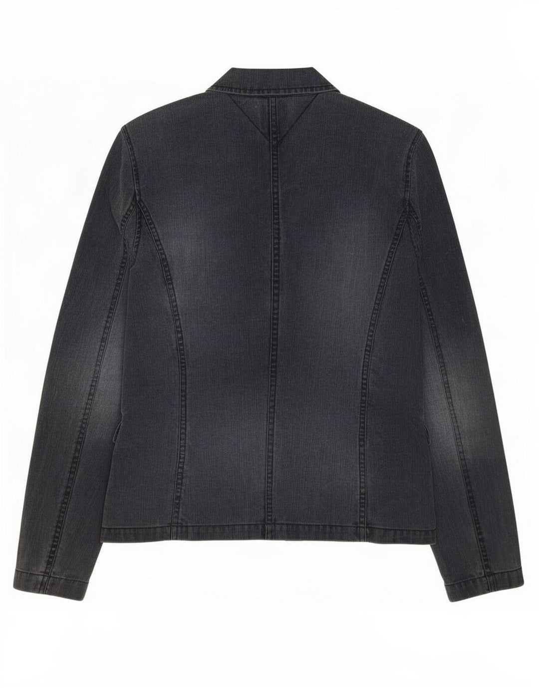 Jachetă Tommy Hilfiger pentru femei, din denim, cu 3 nasturi, UK 12 Medium Bleumarin