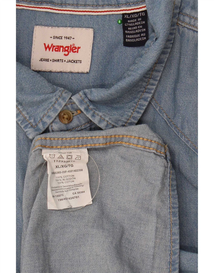 Cămașă din blugi pentru bărbați Wrangler, bumbac albastru XL