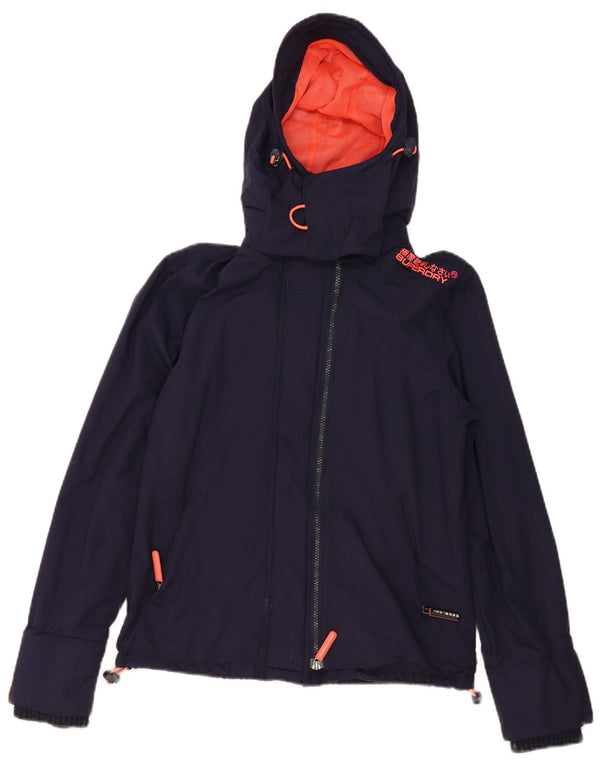 Jachetă Windbreaker Superdry pentru femei UK 14 Medium Bleumarin