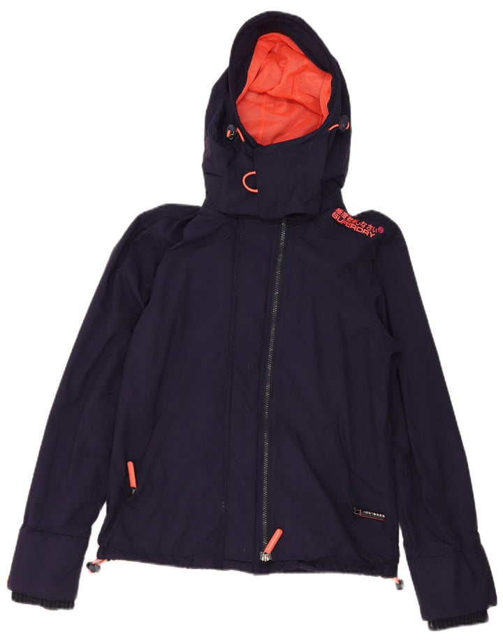 Jachetă Windbreaker Superdry pentru femei UK 14 Medium Bleumarin