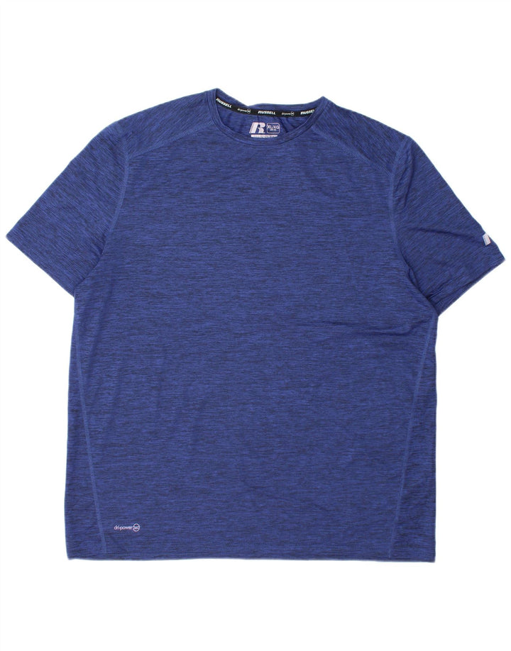 RUSSELL ATHLETIC Bărbați Dri-Power Tricou Top Marea Britanie 46/48 XL Bleumarin Pete