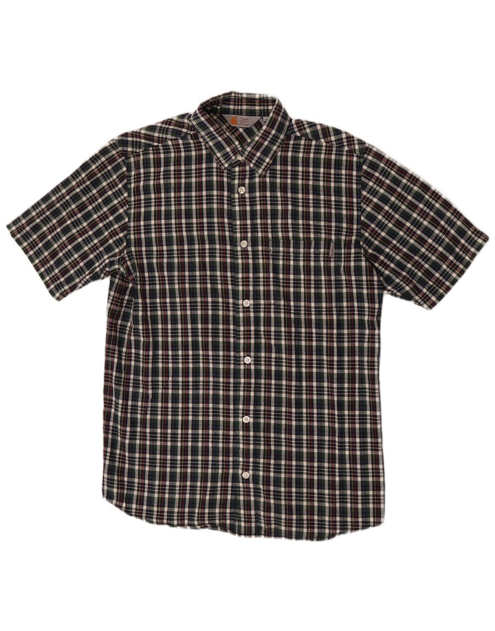 Cămașă cu mânecă scurtă pentru bărbați Carhartt, bumbac cu carouri multicolore medii