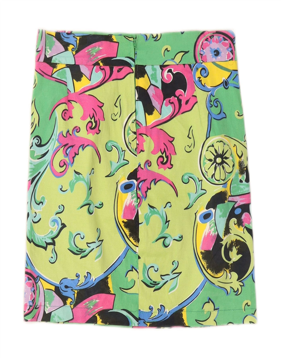 Fusta dreaptă pentru femei VINTAGE W26 Small Green Paisley