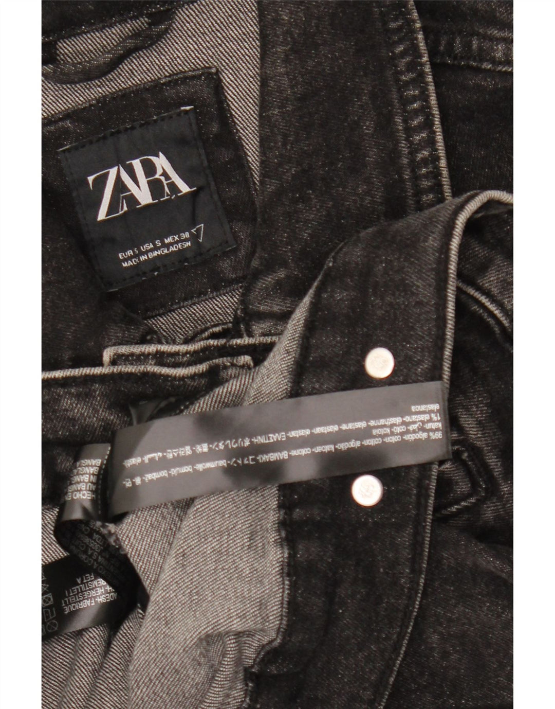 Jachetă de blugi pentru bărbați ZARA UK 36, bumbac negru mic