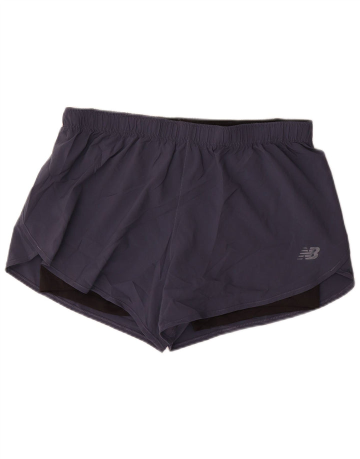 Pantaloni scurți sport pentru femei NEW BALANCE UK 16 mari, poliester bleumarin