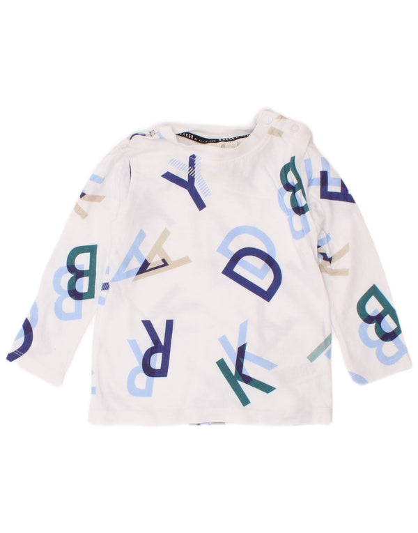 Top grafic Ted Baker pentru bebelusi cu maneca lunga 12-18 luni, bumbac alb