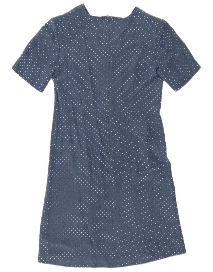Rochie A-Line Vintage pentru femei UK 12 Medium Blue Spotted