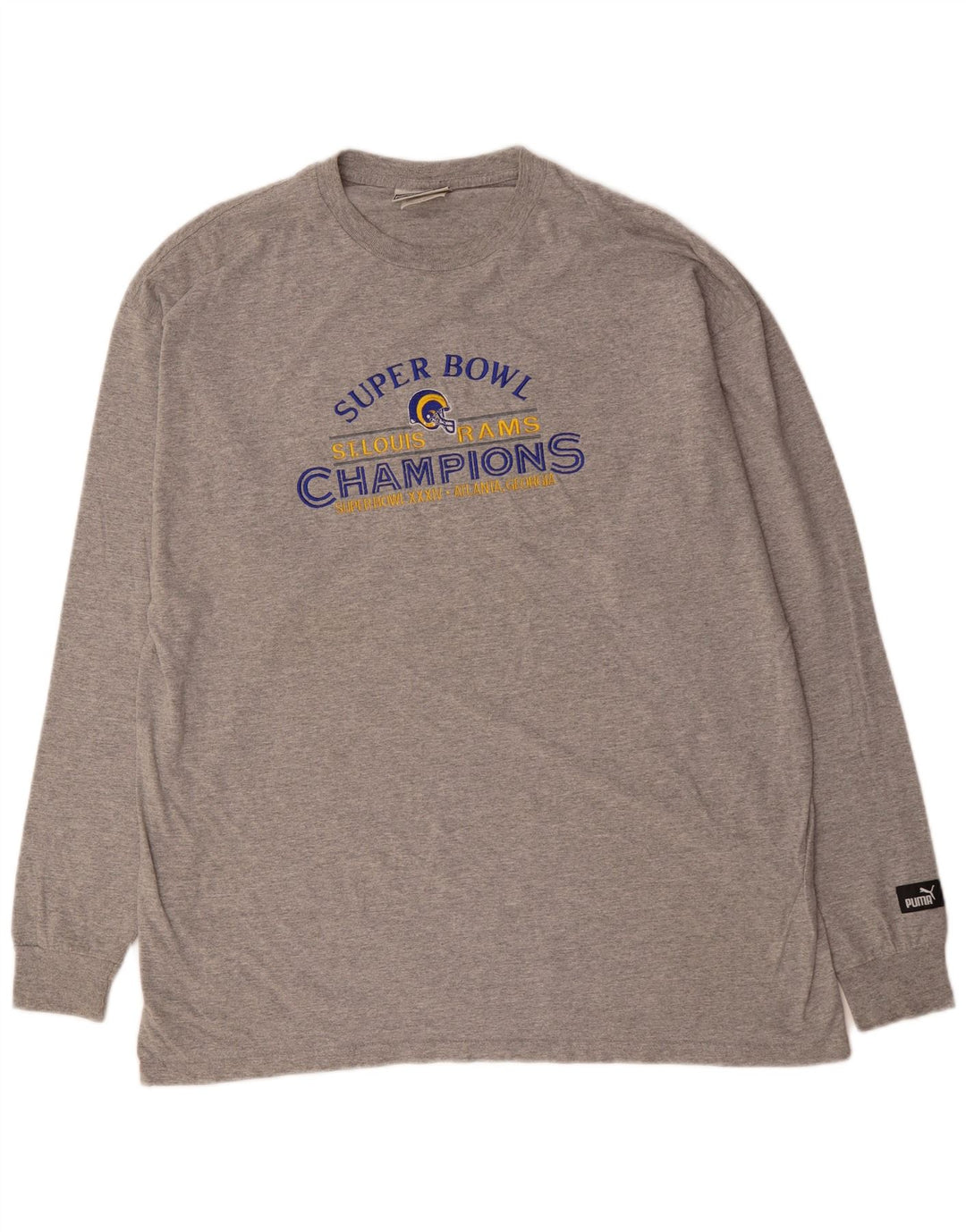 Top grafic PUMA cu mânecă lungă XL bumbac gri