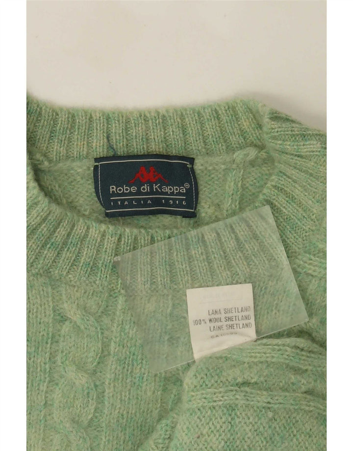 Pulover bărbătesc Kappa cu decolteu rotund din lână verde mică