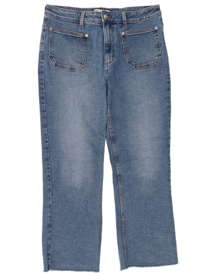 Blugi drepti pentru femei Zara EU 42 Large W32 L27 Albastru