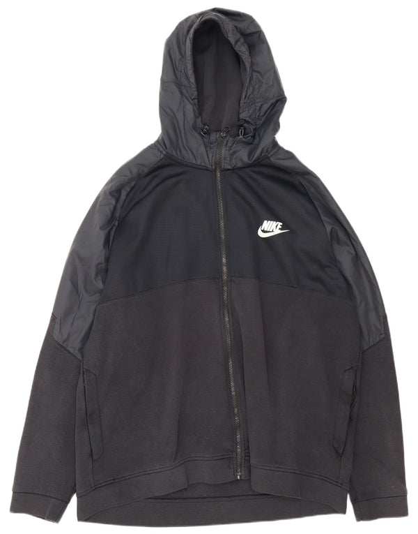 Pulover Nike pentru bărbați, cu fermoar, 2XL, bumbac negru