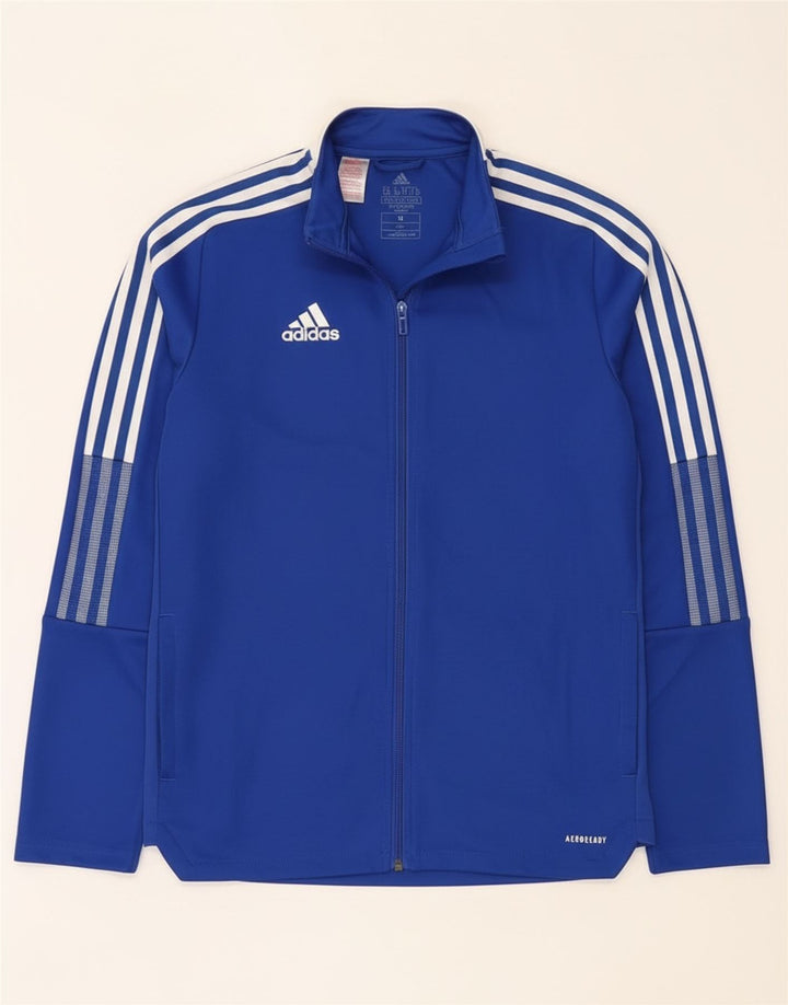 Jachetă Adidas Aeroready pentru trening pentru băieți 15-16 ani, albastru, color block