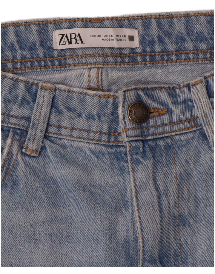 Blugi drepți învechiți pentru femei Zara EU 38 Mici L28 L34 Albastru