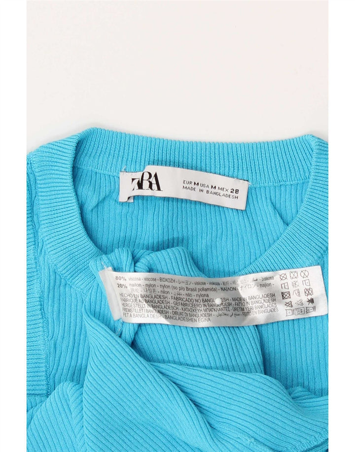 Vest Vest Top Femei Zara UK 12 Medium Blue Viscose