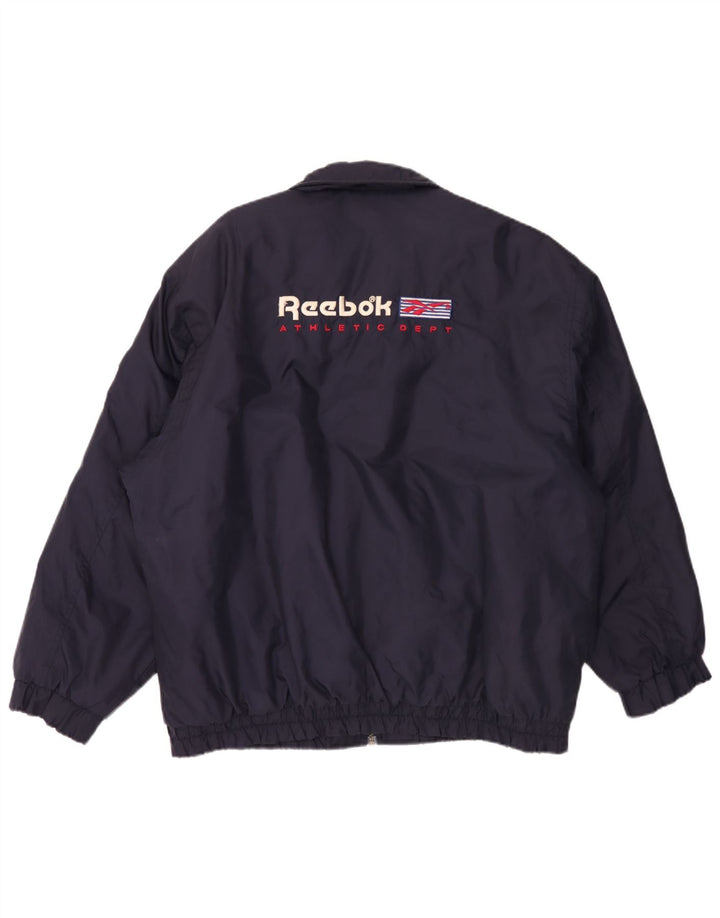 Jachetă bomber grafică pentru bărbați Reebok UK 42 XL nailon bleumarin