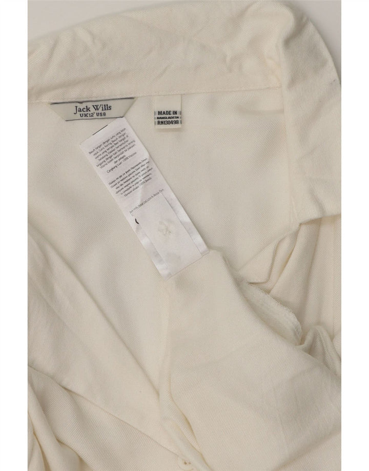 Bluză cămașă cu mânecă scurtă pentru femei JACK WILLS UK 12 Viscoză albă medie