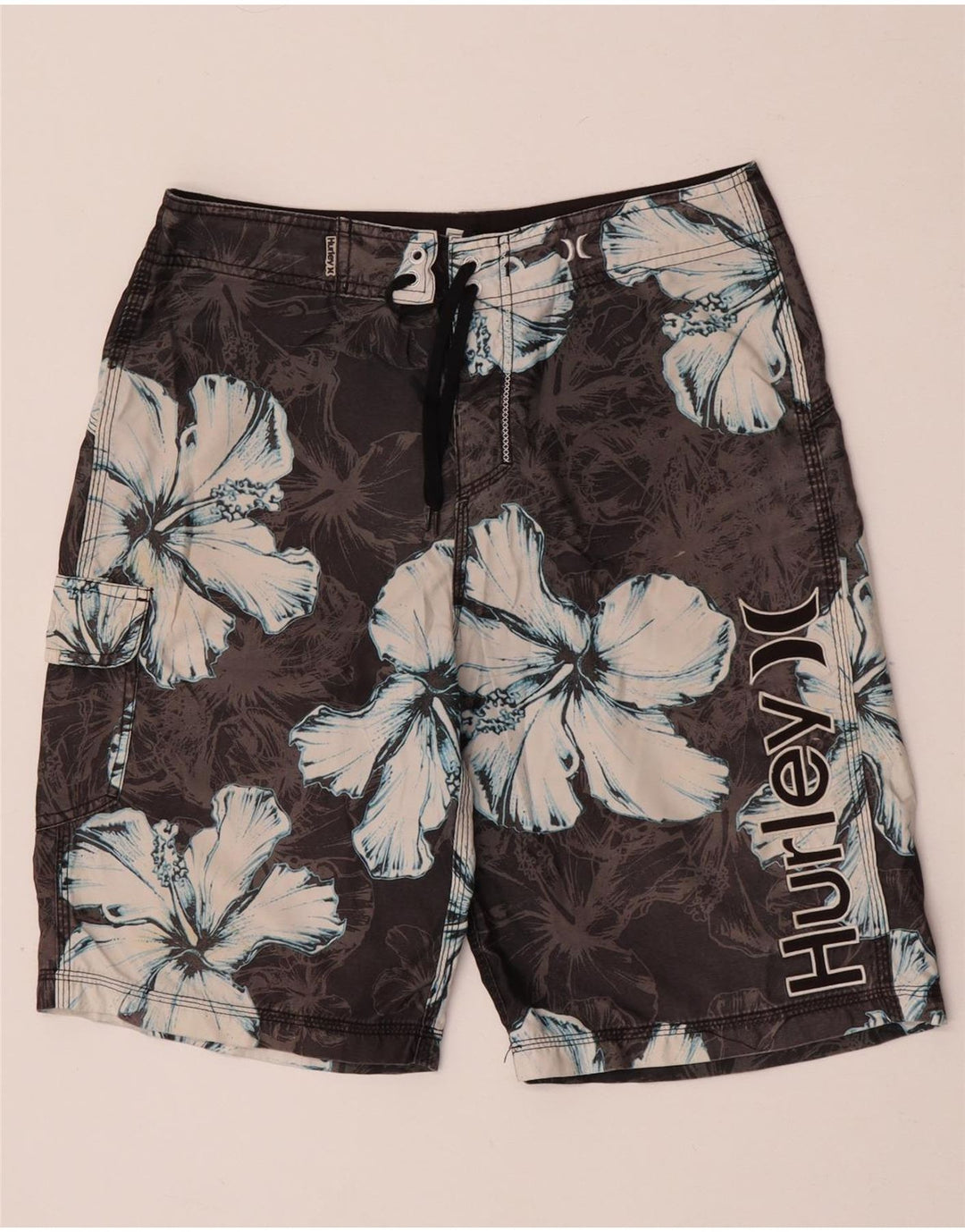 Pantaloni scurți de înot grafic pentru bărbați Hurley, gri mediu, poliester floral