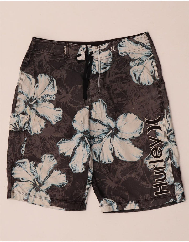 Pantaloni scurți de înot grafic pentru bărbați Hurley, gri mediu, poliester floral