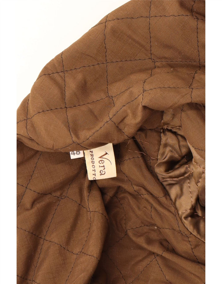 Fabiani Jachetă de piele intoarsa cu gluga pentru barbati IT 48 din piele maro medie