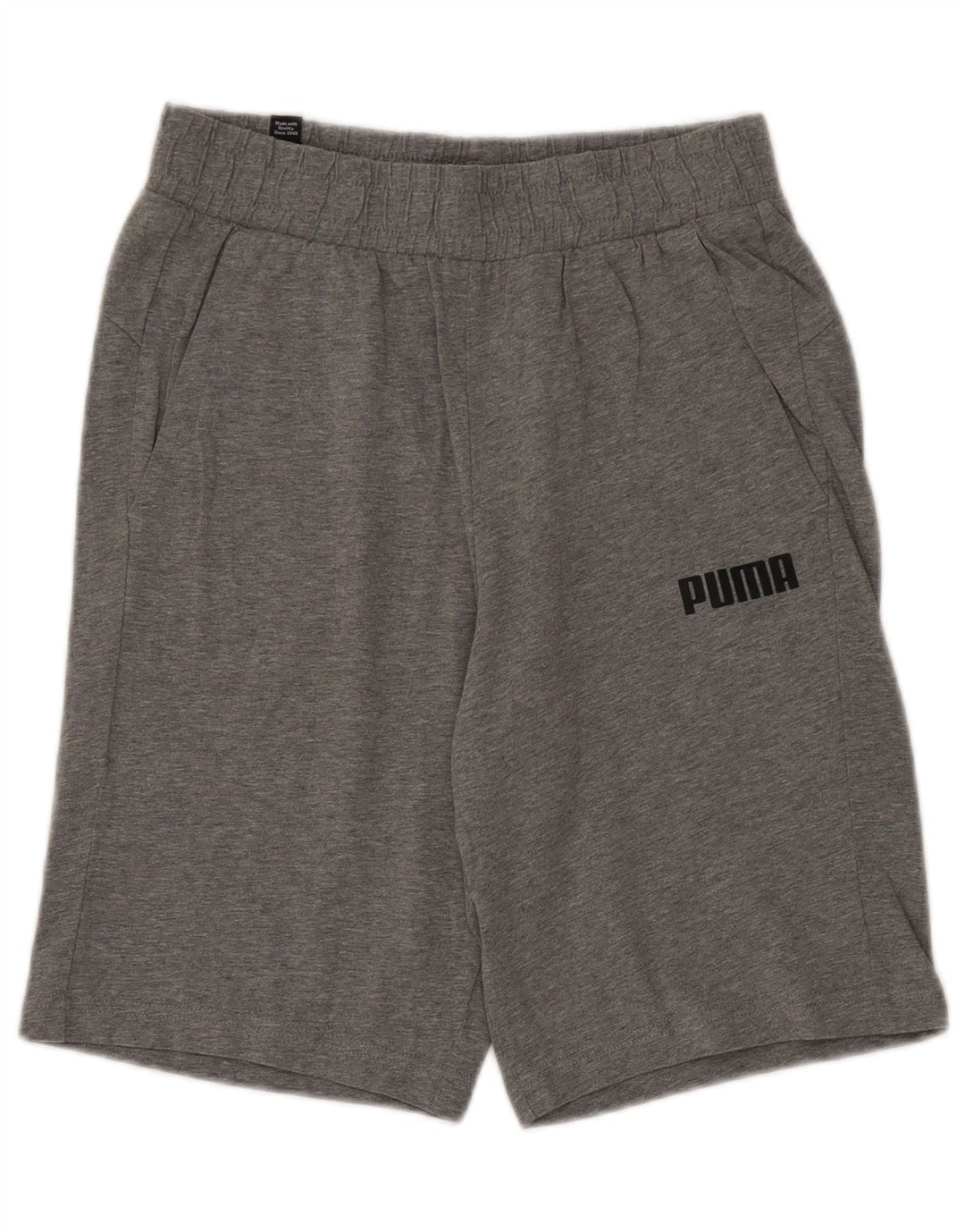 Pantaloni scurti sport Puma pentru bărbați, bumbac cu pete mici, gri