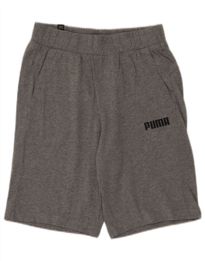 Pantaloni scurti sport Puma pentru bărbați, bumbac cu pete mici, gri