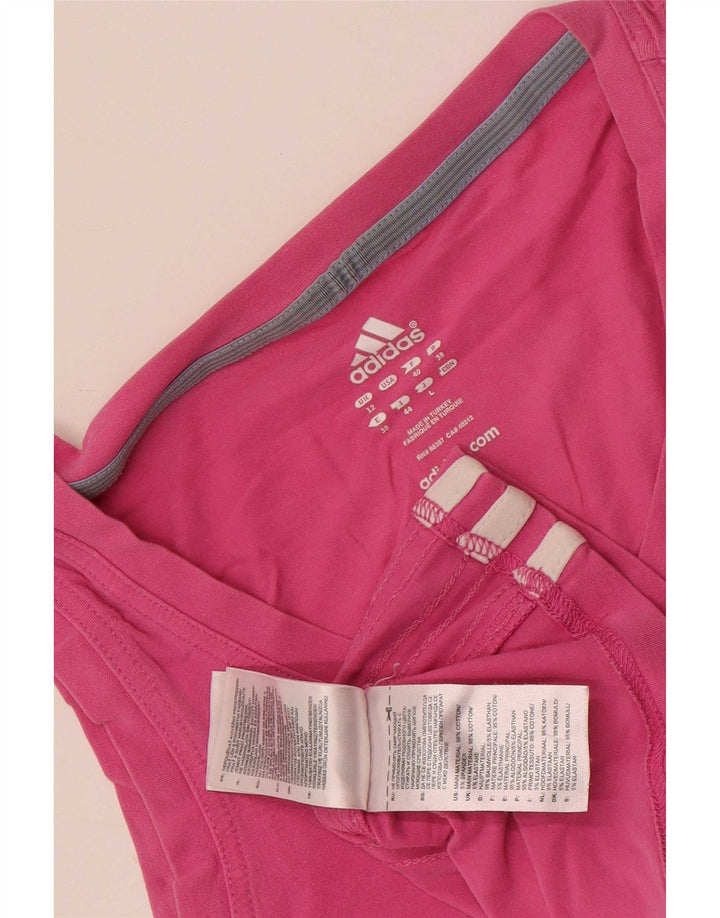 Vest Crop Top pentru femei Adidas UK 12, bumbac roz mediu