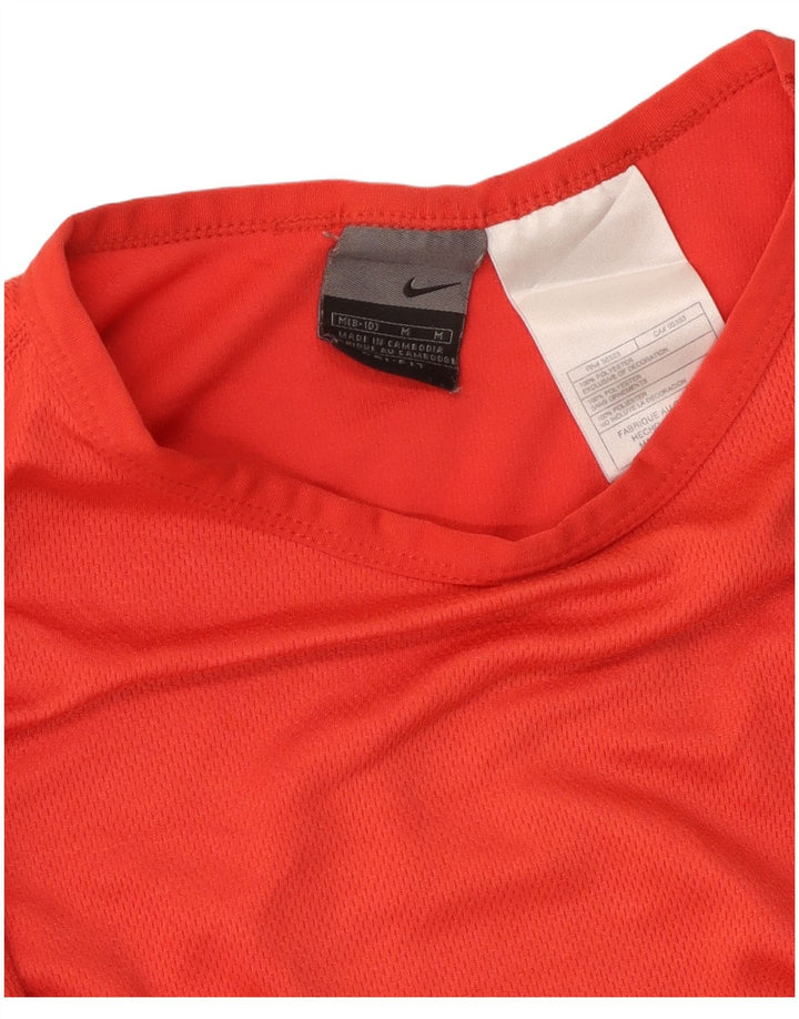 Crop Top pentru femei NIKE cu mânecă lungă US 8/10 Poliester roșu mediu