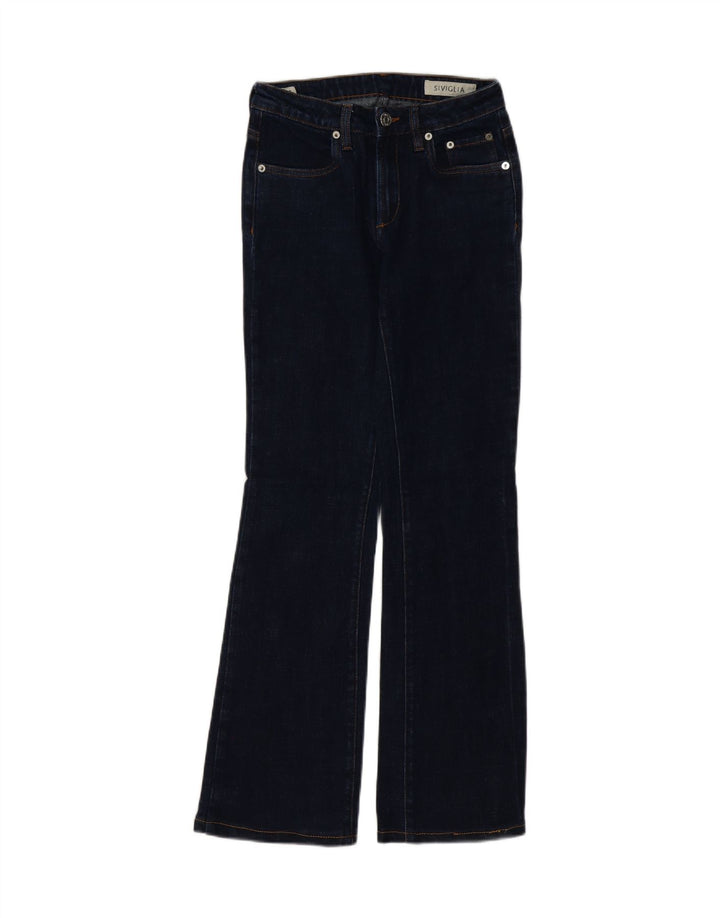 SIVIGLIA Womens Bootcut Jeans W27 L29 Navy Blue Cotton