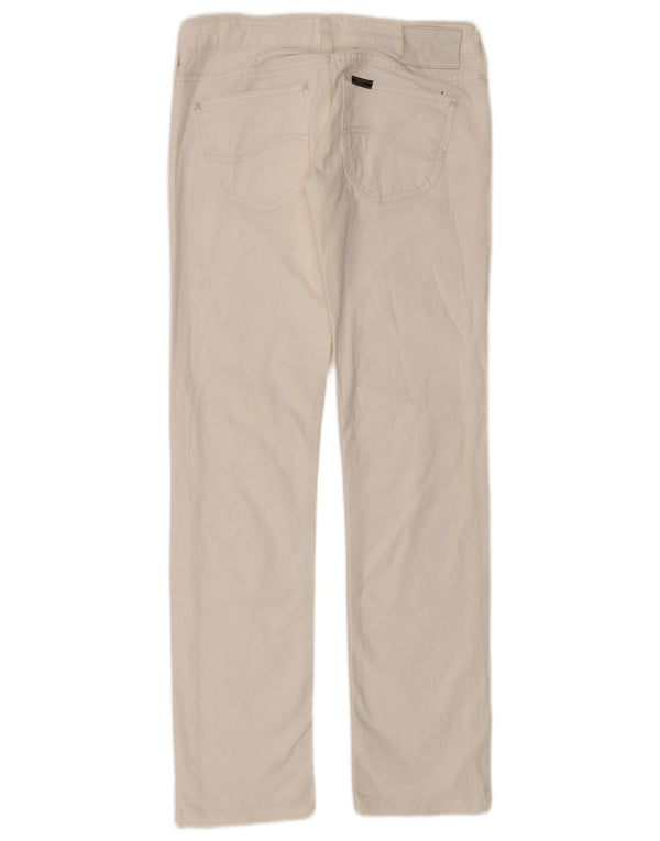 Blugi drepti pentru femei LEE W26 L33 bumbac alb