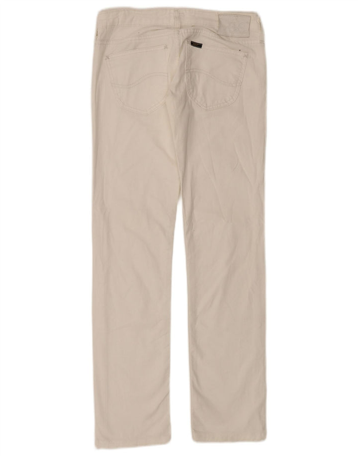 Blugi drepti pentru femei LEE W26 L33 bumbac alb