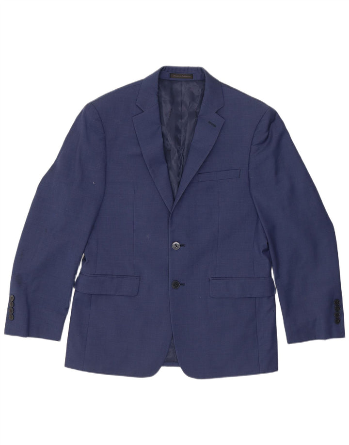 Jachetă pentru bărbați Calvin Klein, scurtă, cu 2 nasturi, UK 38, lână, albastru, mediu