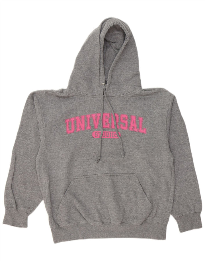 UNIVERSAL STUDIOS Womens Oversized Graphic Hoodie Jumper UK 10 Small Grey
