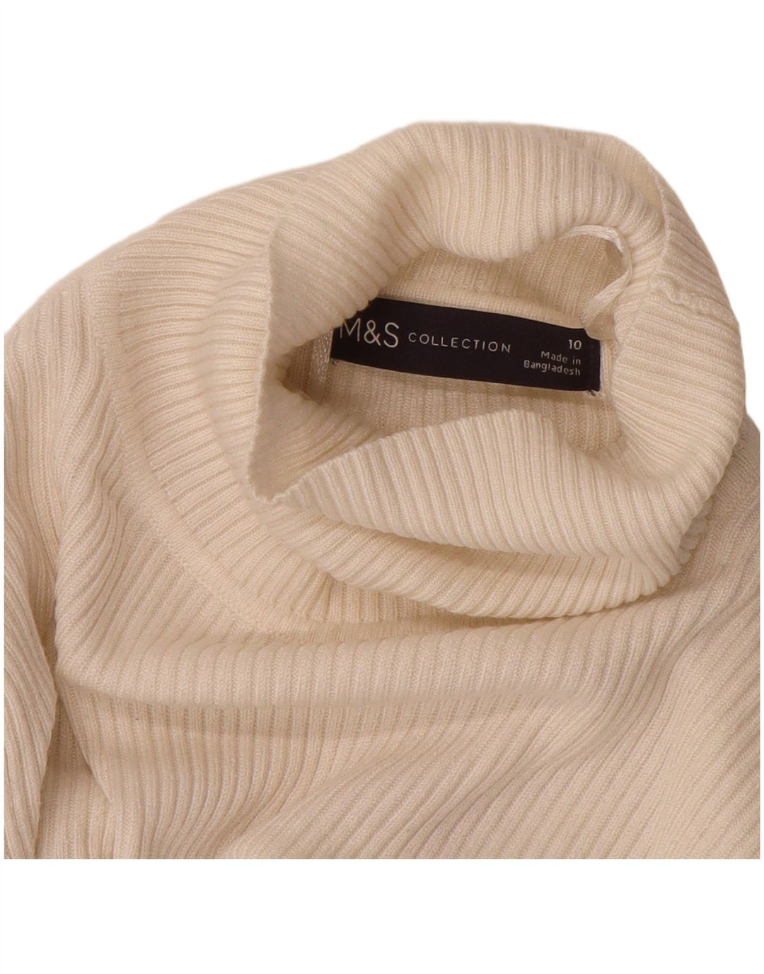Marks & Spencer Pulover cu gât rulat pentru femei UK 10 Small White Viscose
