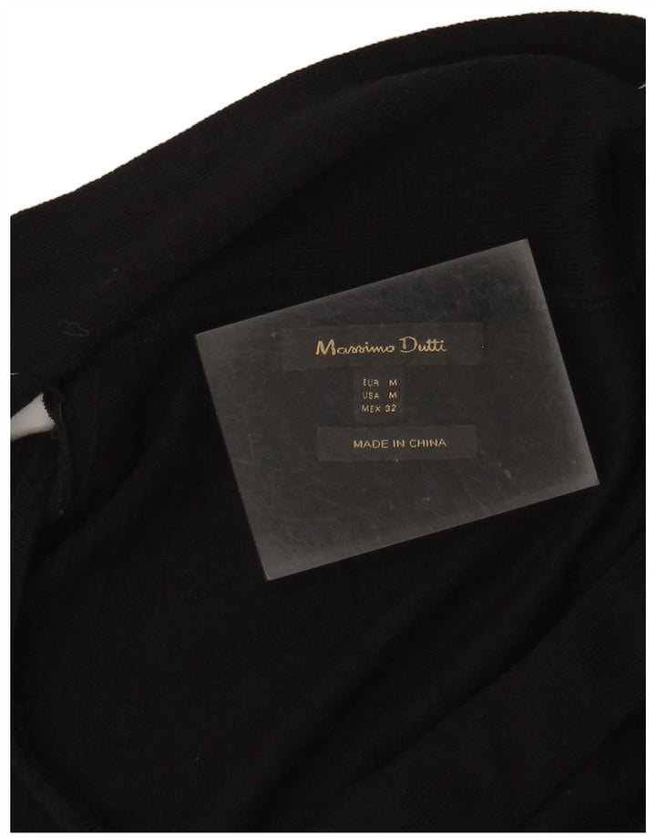 Pulover pentru femei Massimo Dutti cu gât șal, UK 12 Medium Bleumarin