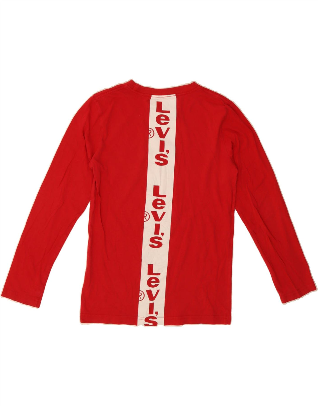 LEVI'S Boys Graphic Top Long Sleeve 13-14 Years Red Vintage Levi's and Second-Hand Levi's from Messina Hembry 