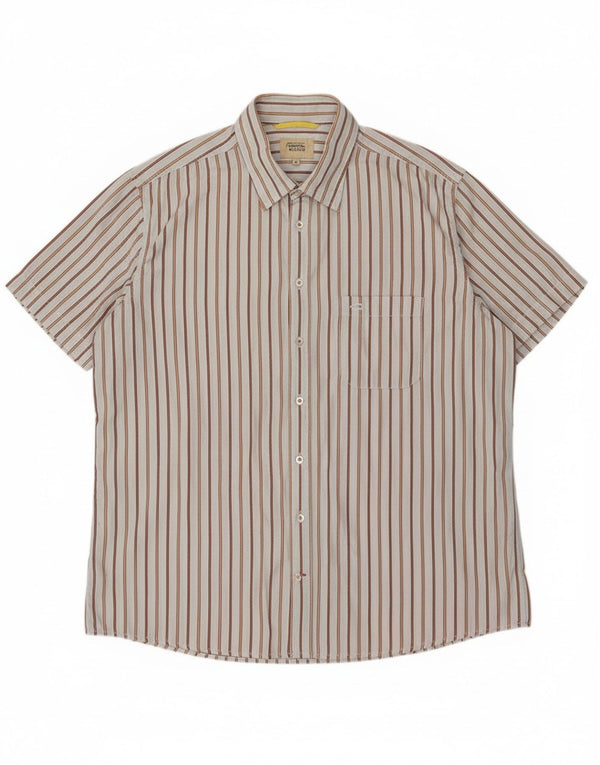 Cămașă cu mânecă scurtă pentru bărbați Camel Active XL, bumbac cu dungi albastre