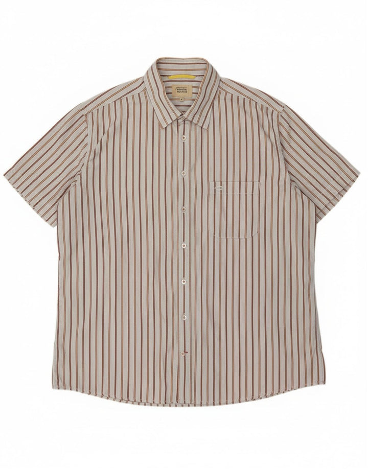 Cămașă cu mânecă scurtă pentru bărbați Camel Active XL, bumbac cu dungi albastre