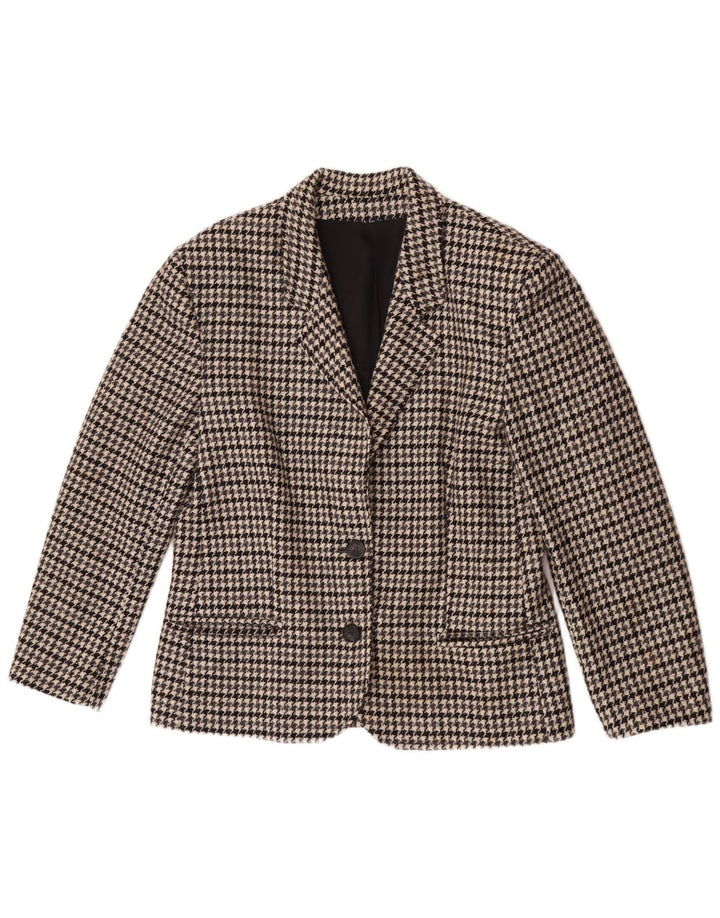 Blazer Vintage pentru femei cu 2 nasturi IT 44 Medium Gri Houndstooth