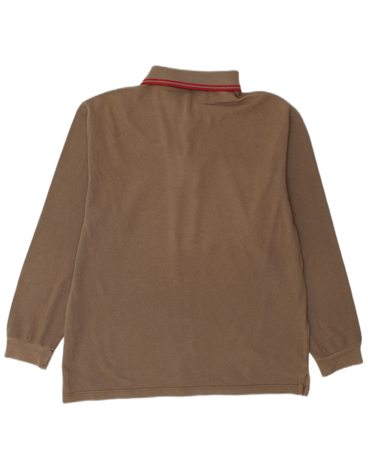 Cămașă polo pentru bărbați Fred Perry cu mânecă lungă, bumbac mediu bej
